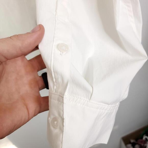 Athleta Top Womens 3X Harlow Hybrid Top Commuter Travel Casual Solid White - Picture 5 of 10